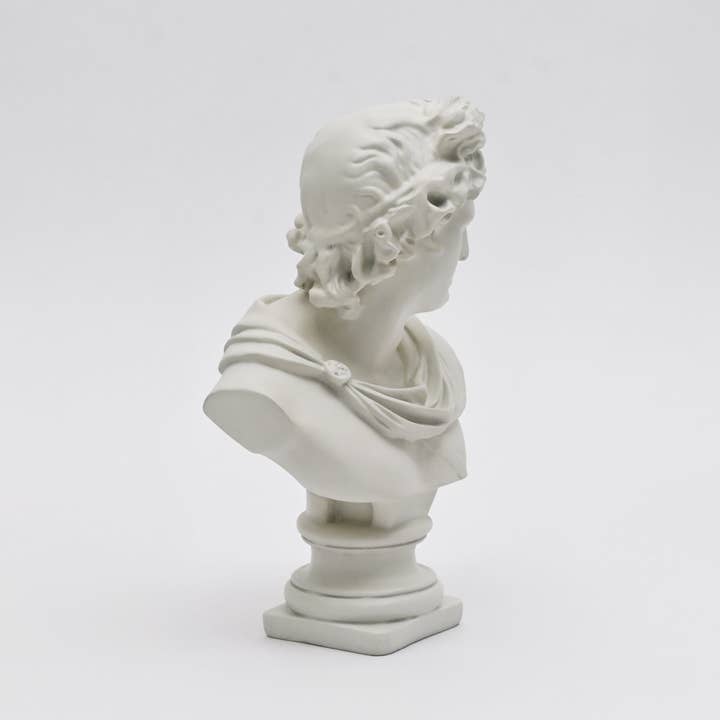 Ivory Greco-Roman Classical Bust Sculpture in Matte Resin