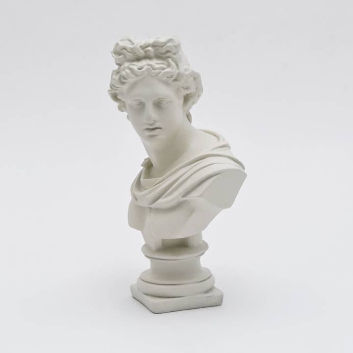 Ivory Greco-Roman Classical Bust Sculpture in Matte Resin