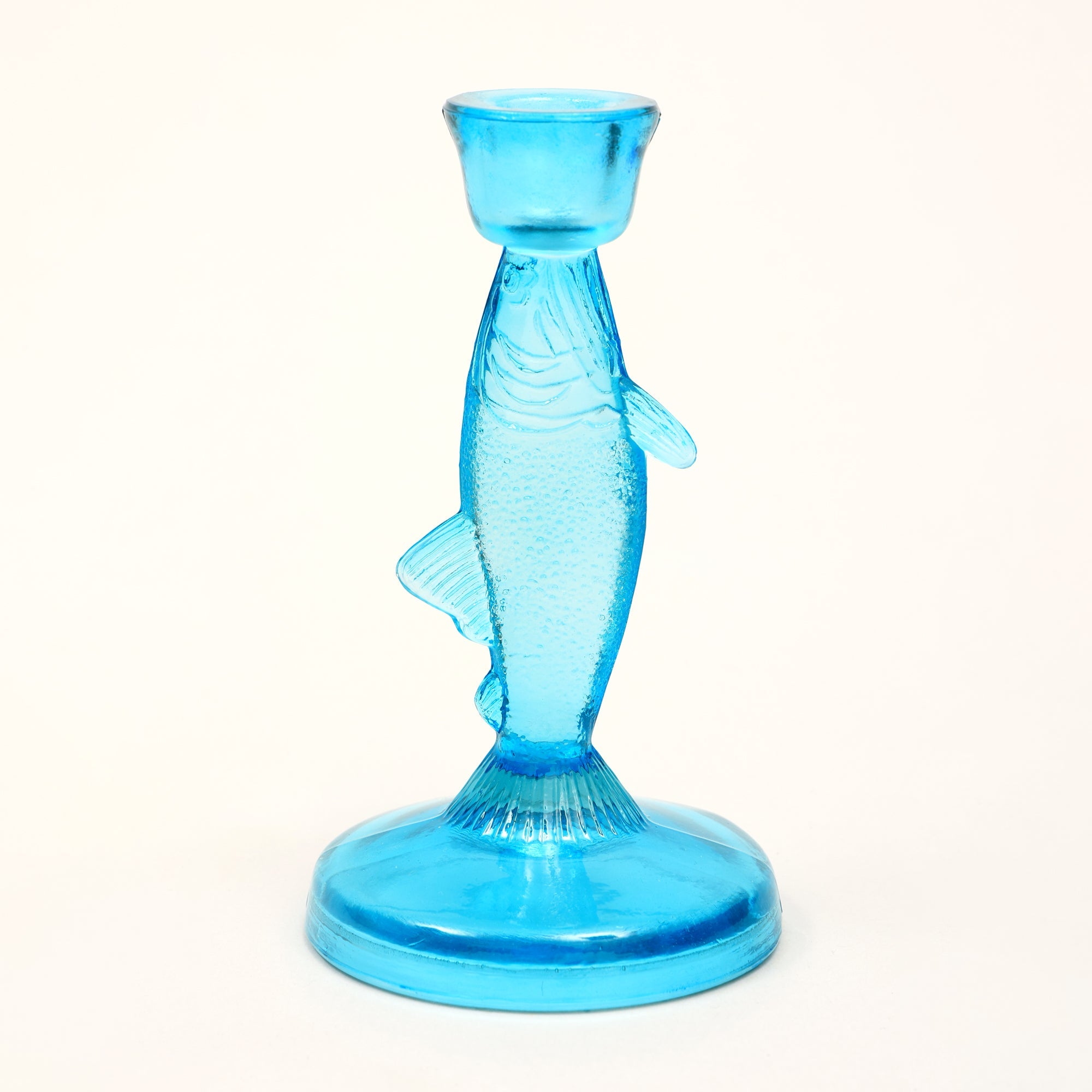 Fish Candle Holder in Light Blue – Nautical Coastal Home Decor