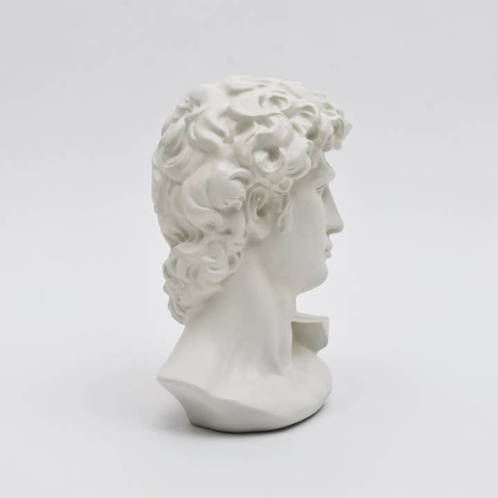 Ivory Monochrome Classical Bust Sculpture in Matte Resin
