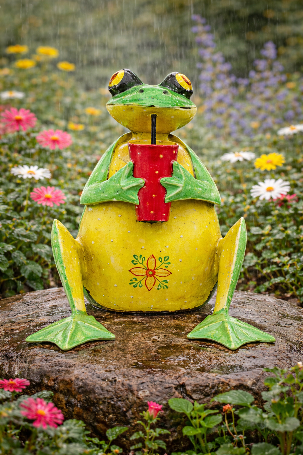 Frog with glass