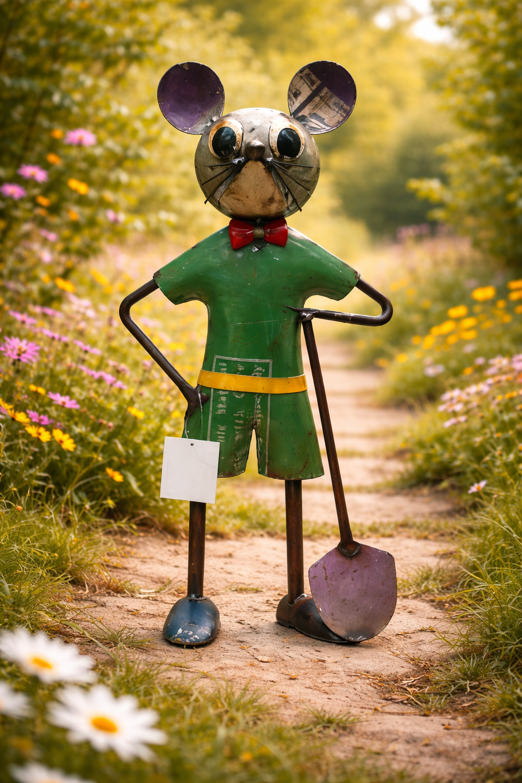 RICYCLED IRON MOUSE WITH SPADE