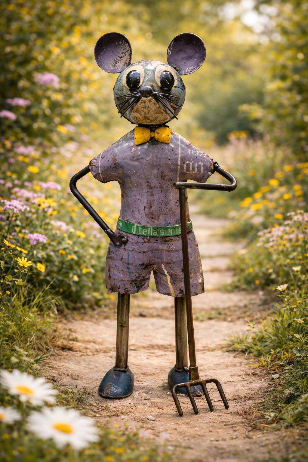 RICYCLED IRON MOUSE WITH RAKE