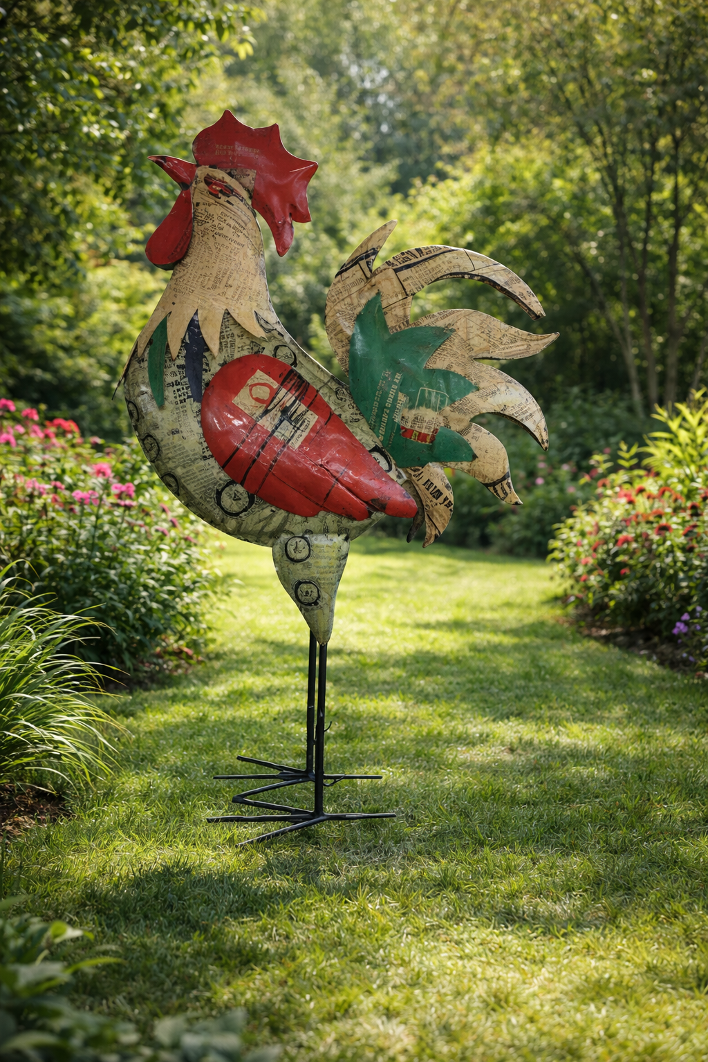 RECYCLED IRON ROOSTER XXL