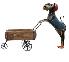 DOG WITH BRICK MOULD CART