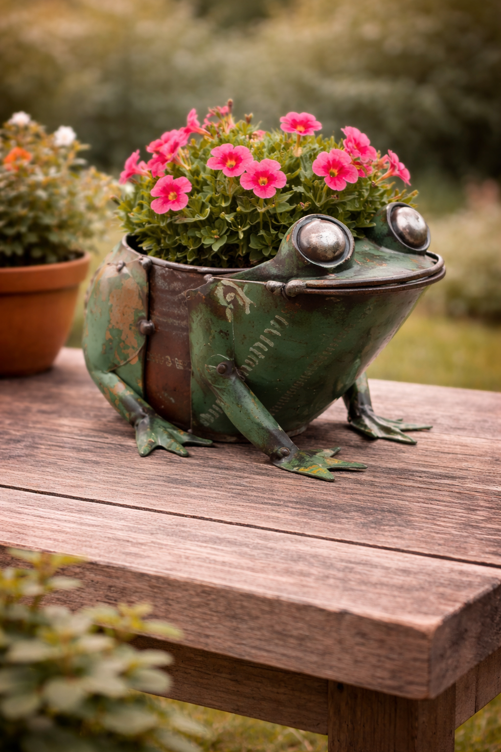 FROG WITH FLOWER WITH POT