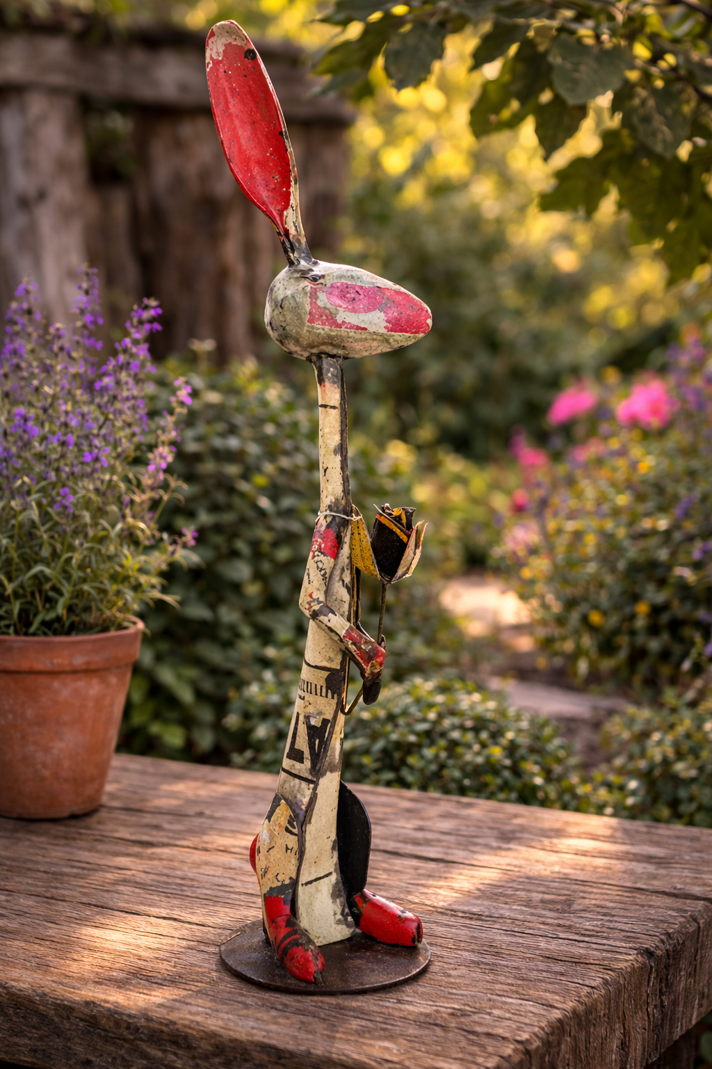 Rabbit with flower 56 cm