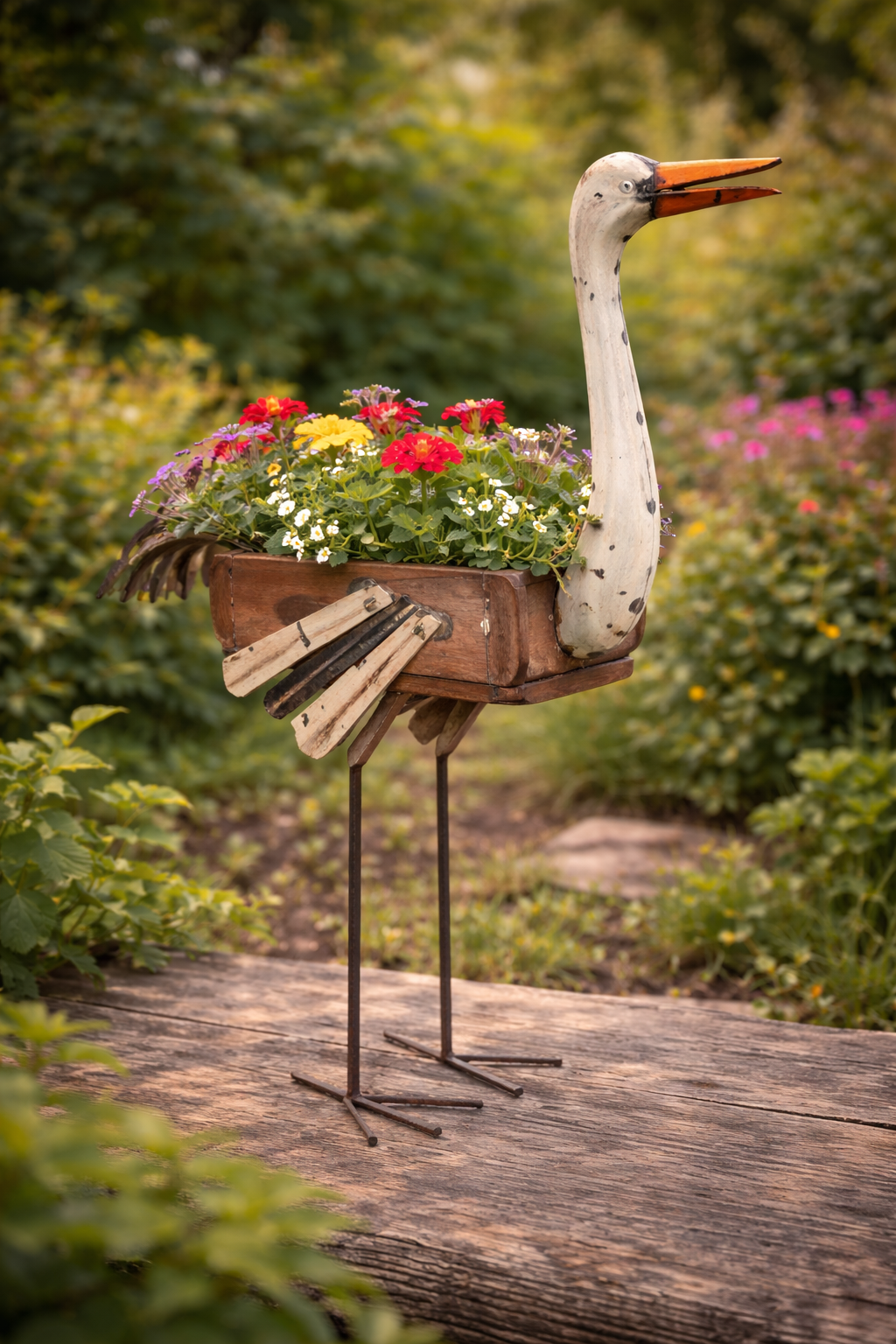IRON OSTRICH BRICK MOLD FLOWER POT