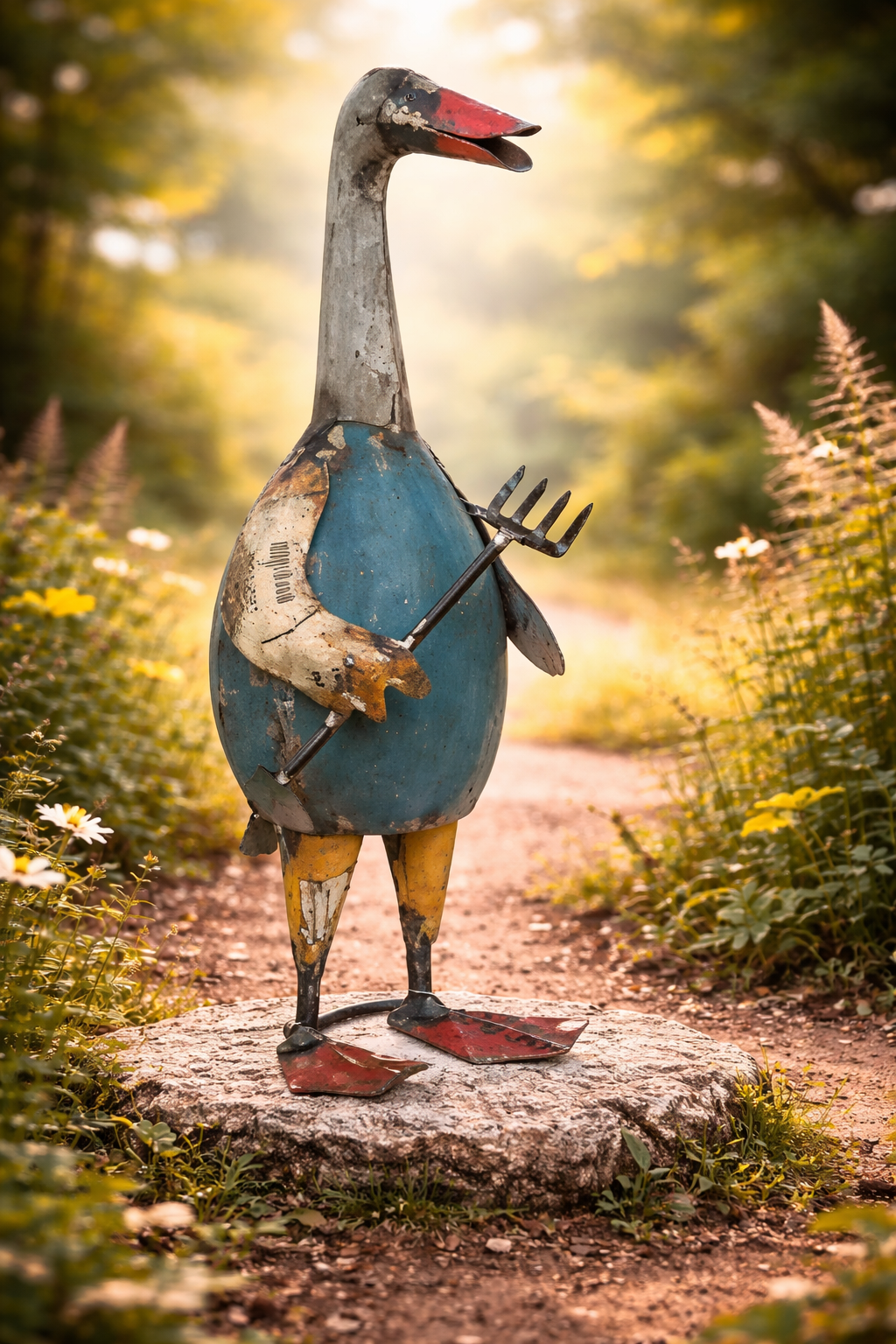 IRON DUCK WITH RAKE