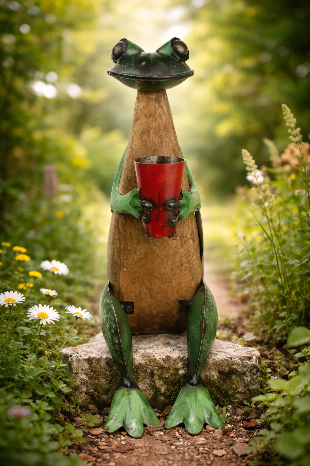 Frog with glass 41 cm