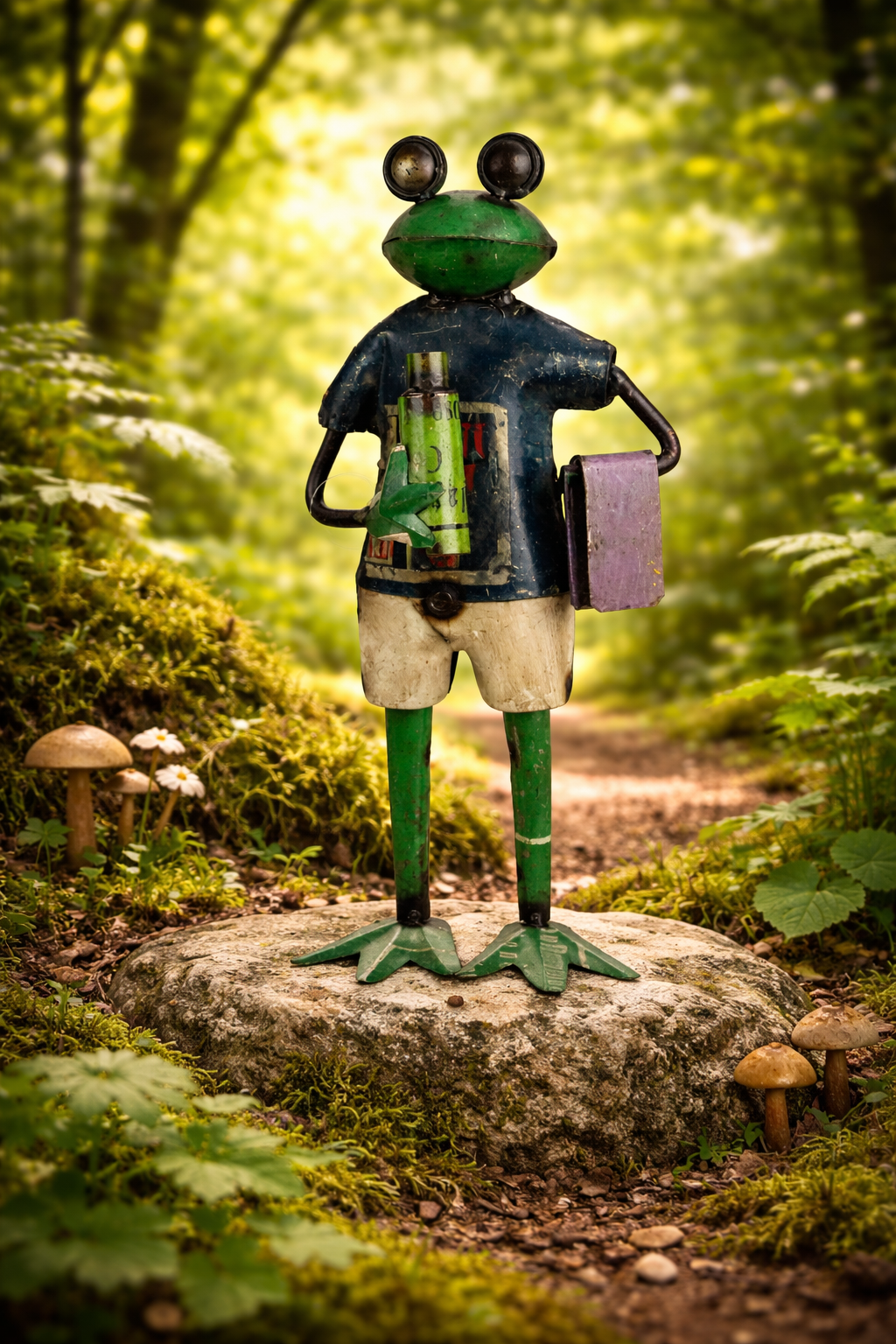FROG WITH BOTTLE