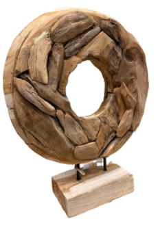 Erosion Teak with hole 54 cm