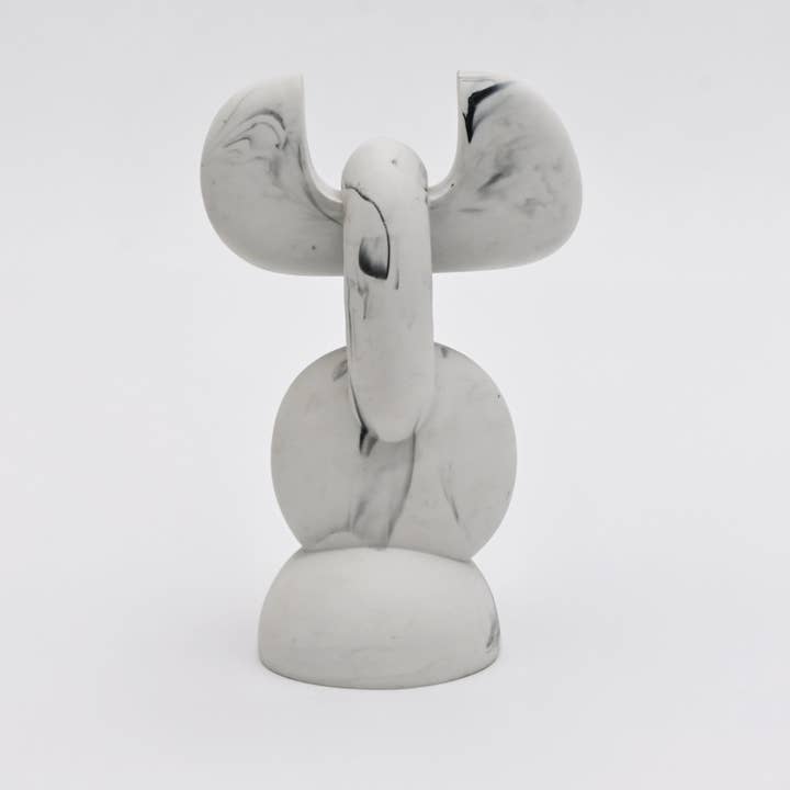 Abstract Knot Sculpture in White Matte Polyresin