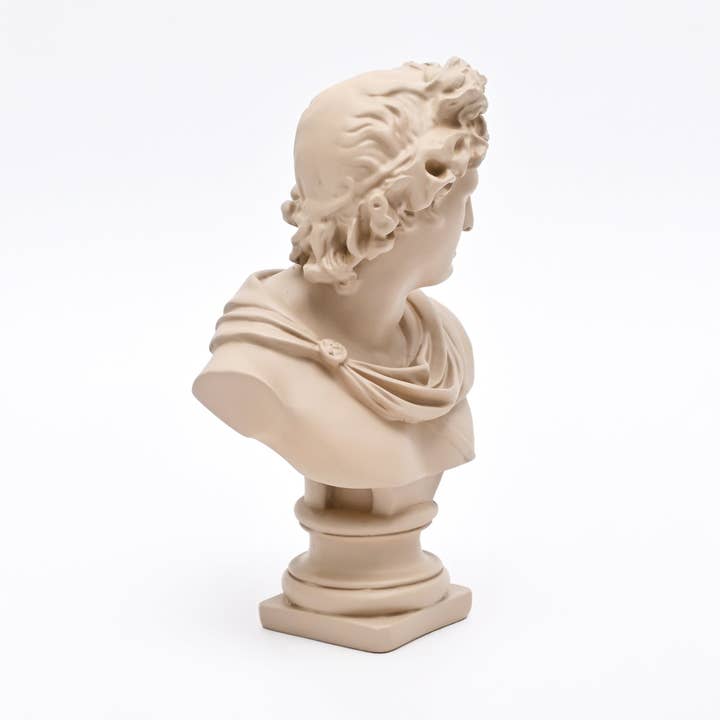 Beige Classical Greco-Roman Bust Sculpture – Resin Decorative Accent, 18.8 x 14 x 30 cm