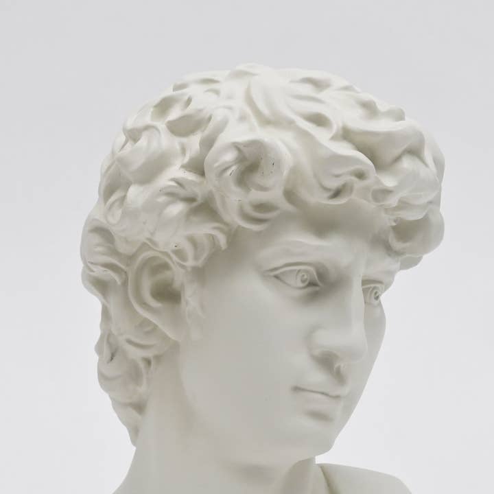 Ivory Monochrome Classical Bust Sculpture in Matte Resin