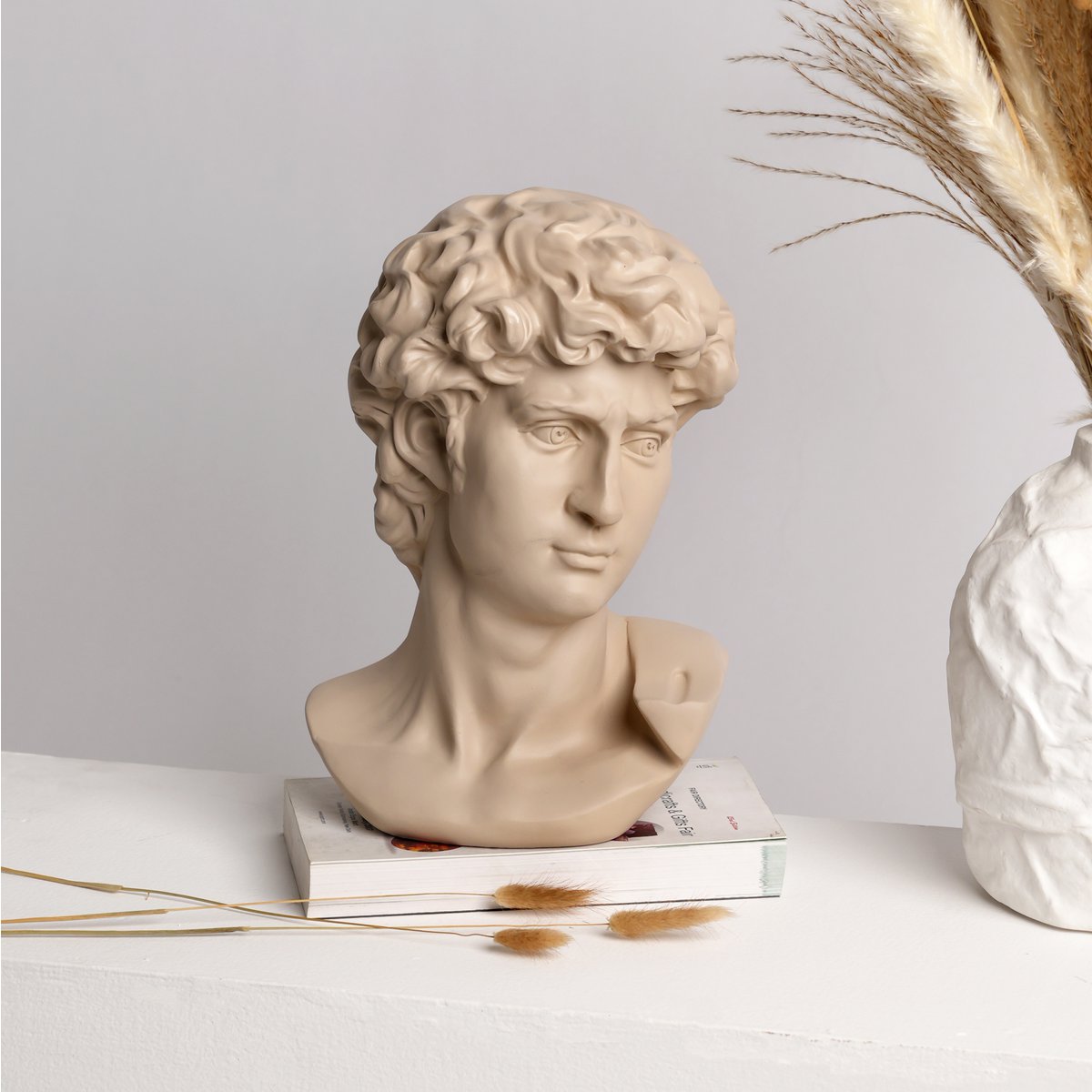 Beige Neo-Classical Bust Sculpture