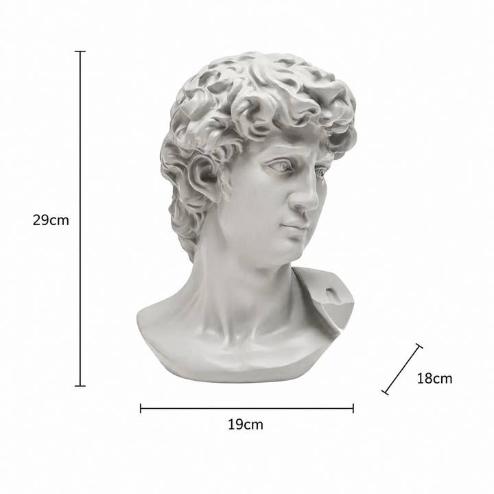 Grey Classical Greco-Roman Bust Sculpture in Matte Finish