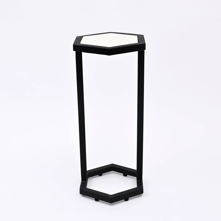 Hexagonal Marble Table Small Set of 2