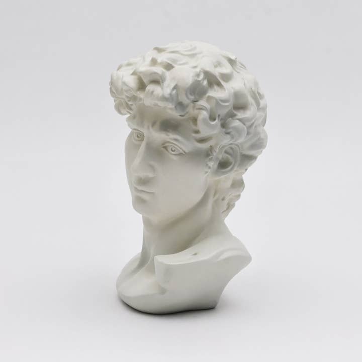 Ivory Monochrome Classical Bust Sculpture in Matte Resin