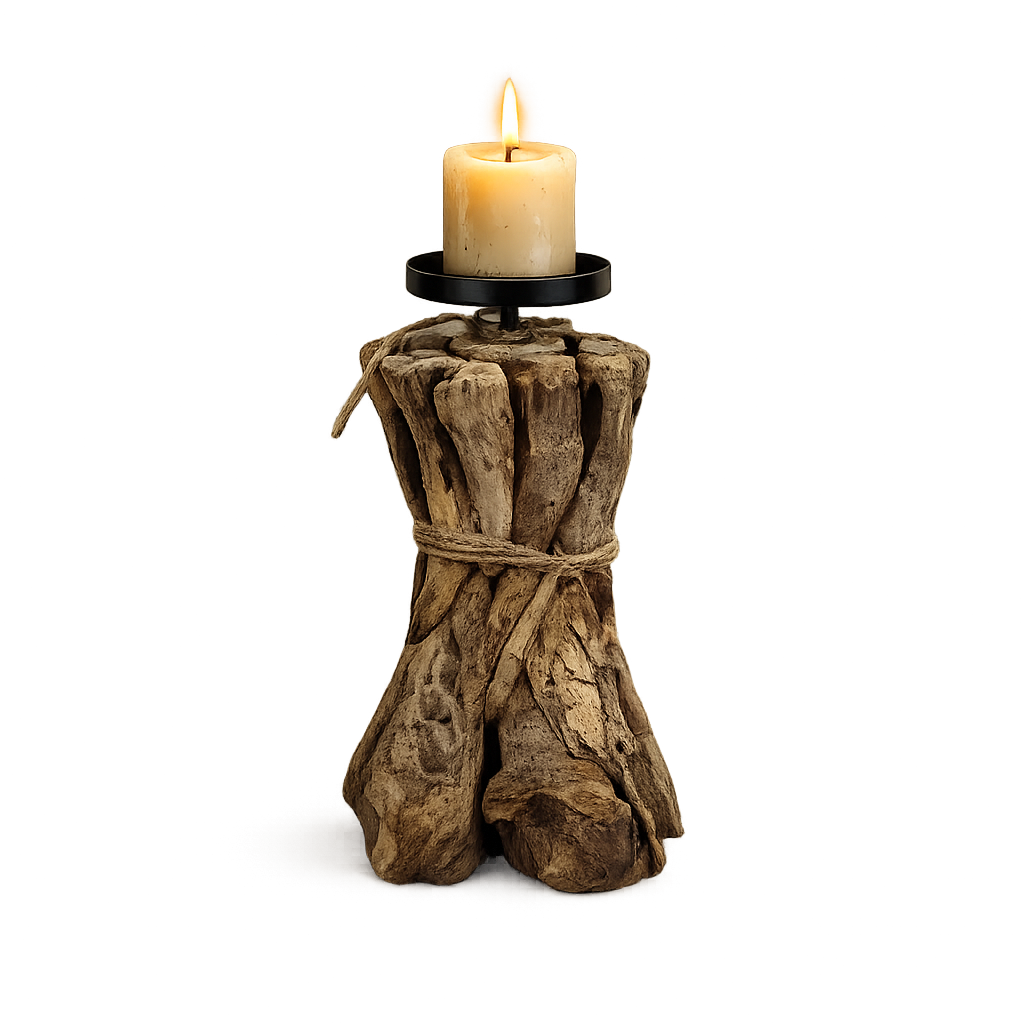 Candle holder driftwood Ø19x31cm