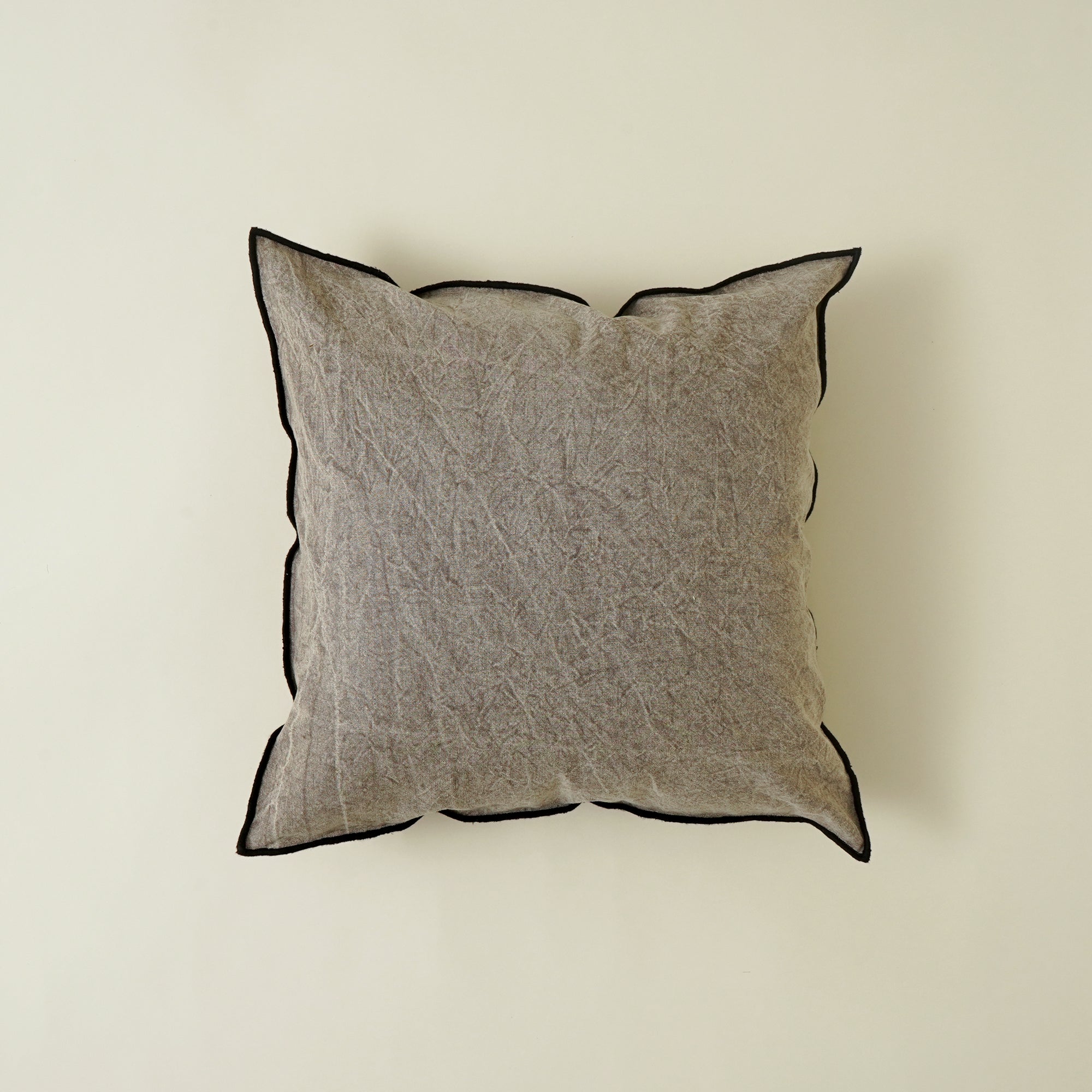 Handmade Cotton & Linen Cushion Cover – Beige, Brown & Green
