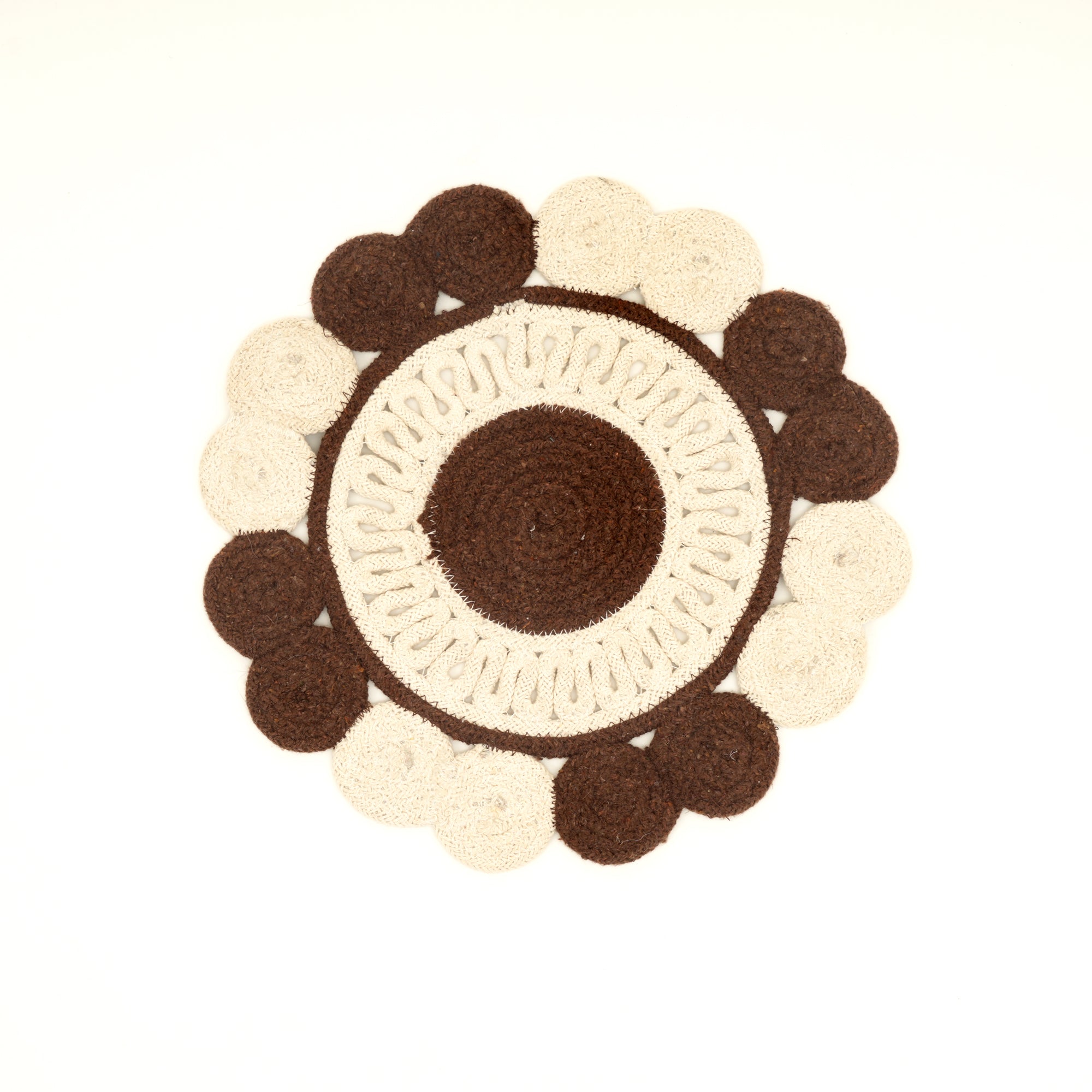 Brown Cotton Braided Placemat – Handcrafted Durable Table Mat for Dining