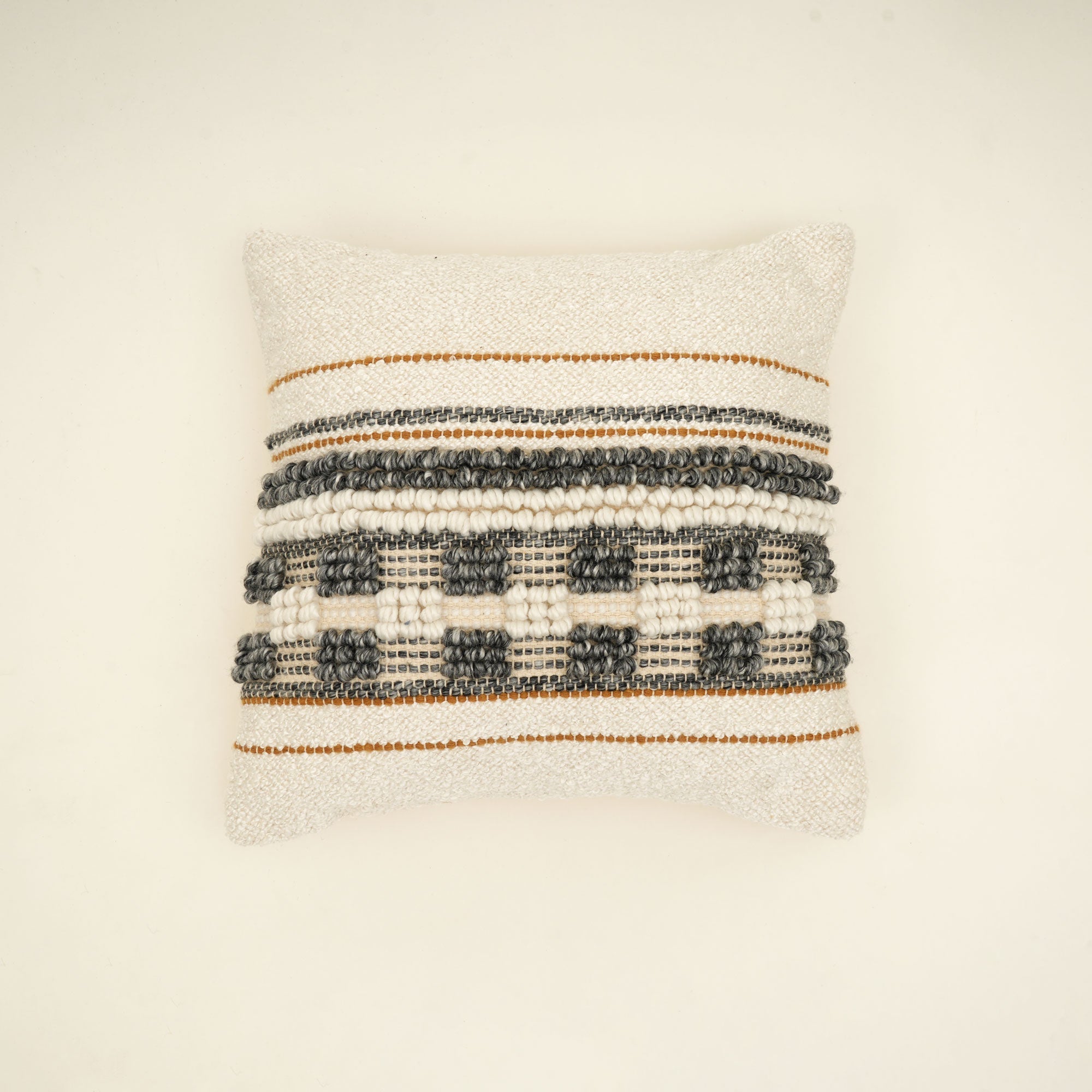 Colorful Multi Handwoven Cushion Cover – Handmade Textured Home Accent