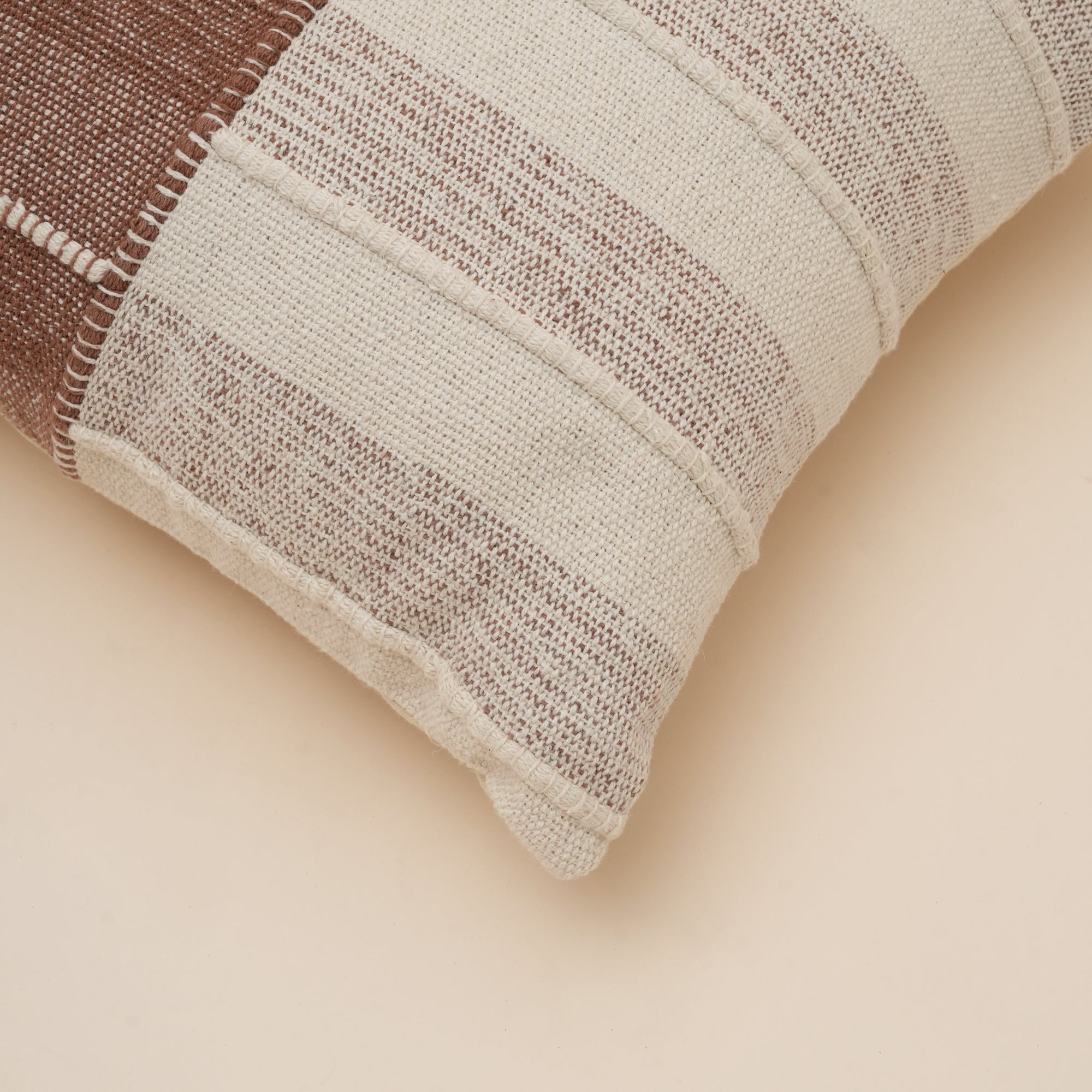 TerraSplit Woven Harmony Cushion | Slub Yarn Cotton Pillow