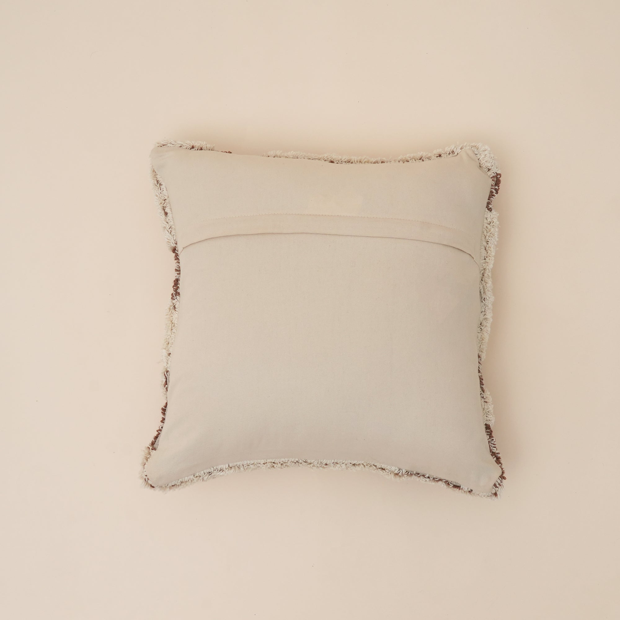 Driftweave Zebra Pattern Tufted Cushion | Ivory & Brown Decorative Pillow