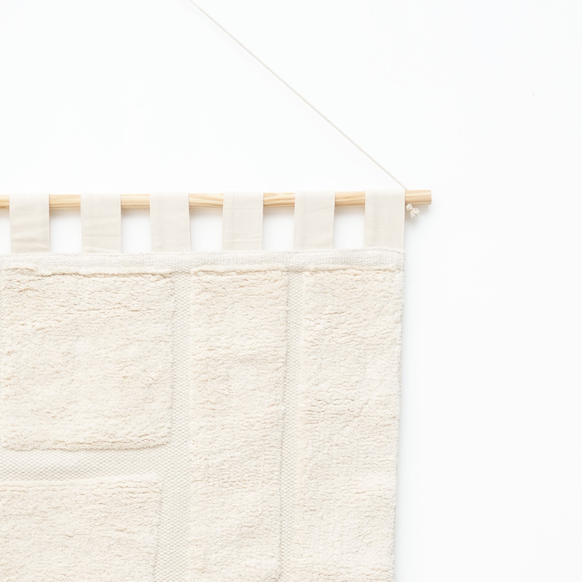Beige Block Tufted Wall Hanging | Geometric Cotton Wall Art