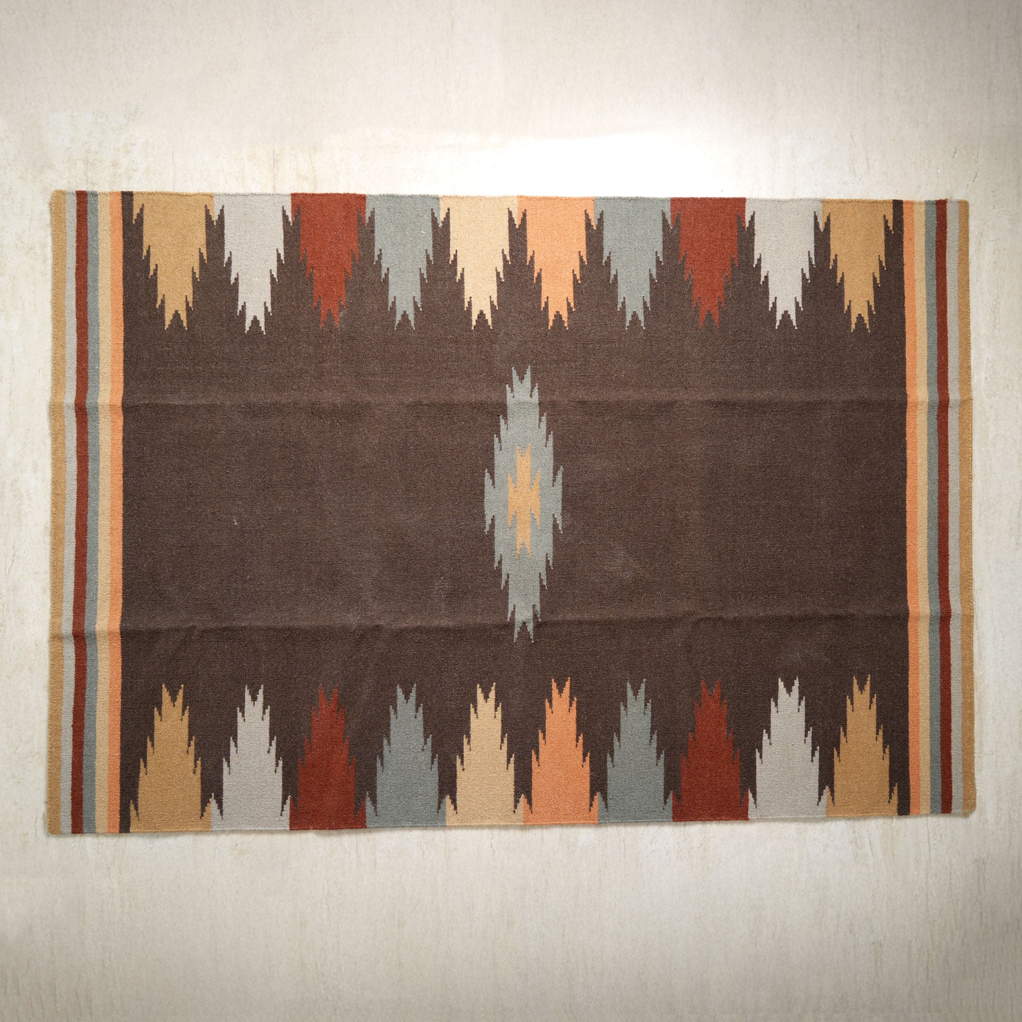 Hand Woven Traditional Kilim Rug – Wool, Bamboo Silk & Cotton