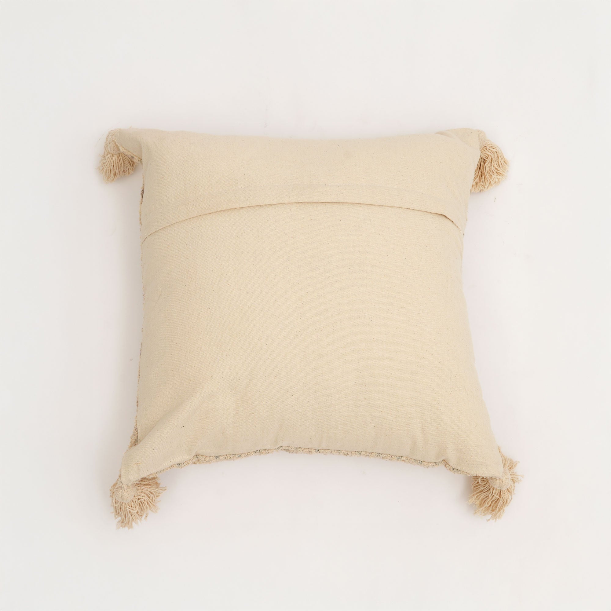 Misty Dune Woven Cushion with Tassels – Beige | 45 × 45 cm