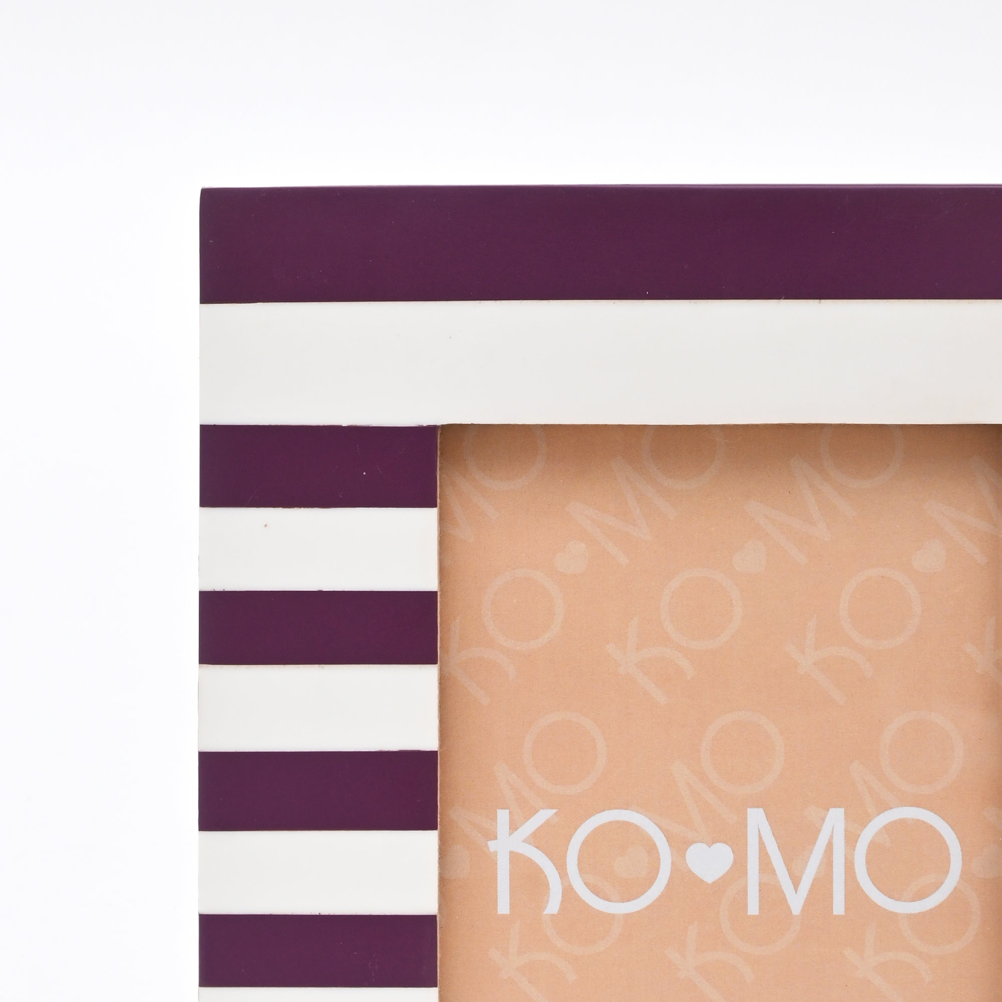 Purple Striped Resin Photo Frame 4x6 Inch Modern Tabletop