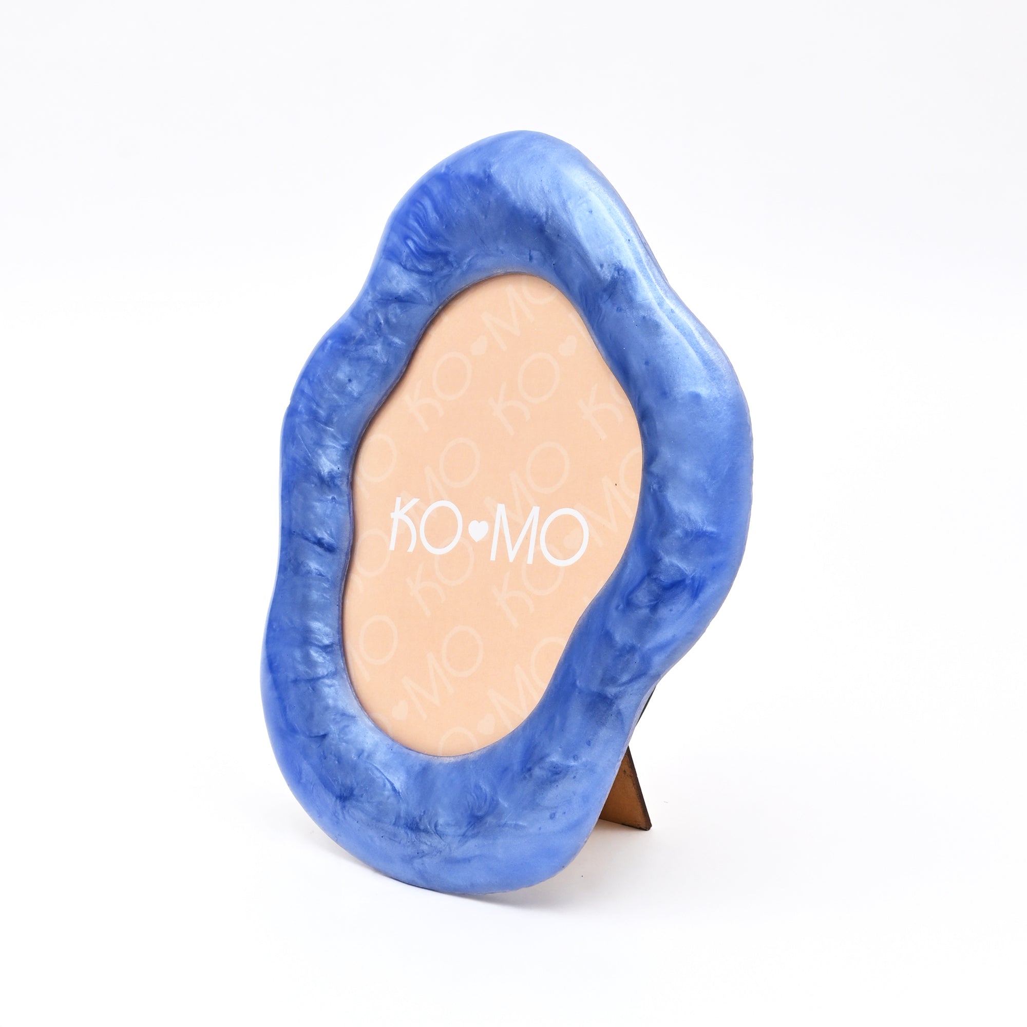 Blue Organic Shape Photo Frame 5x7 Inch Resin Décor