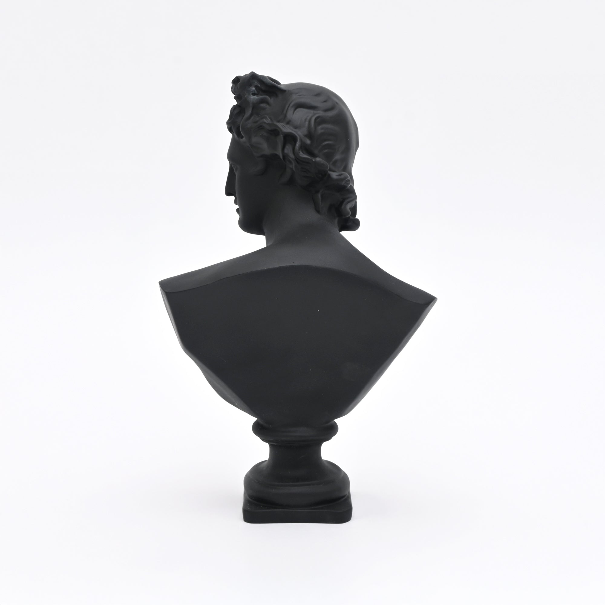 Black Neo-Classical Bust Sculpture in Matte Resin