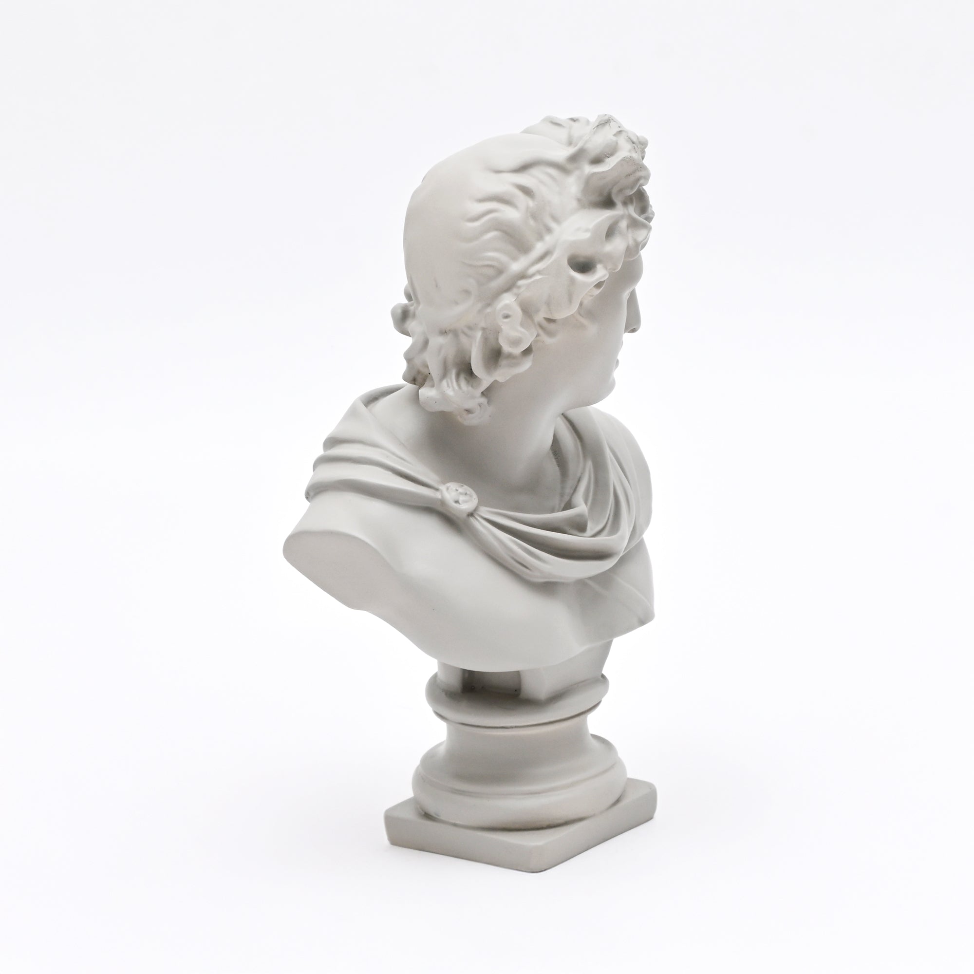 Grey Classical Greco-Roman Bust Sculpture, Matte Finish