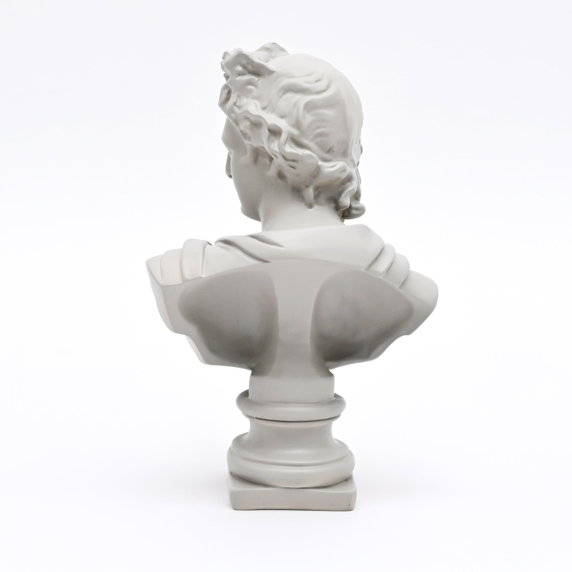 Grey Classical Greco-Roman Bust Sculpture, Matte Finish