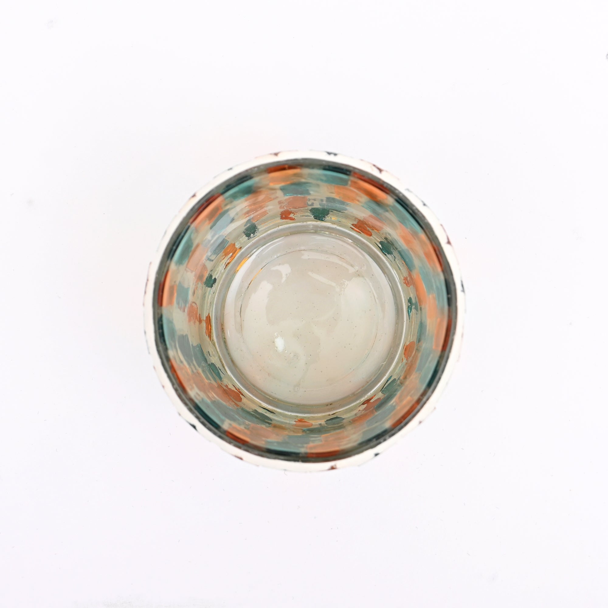 Round Mosaic Glass Votive Candle Holder – Handmade Decorative Tealight Holder