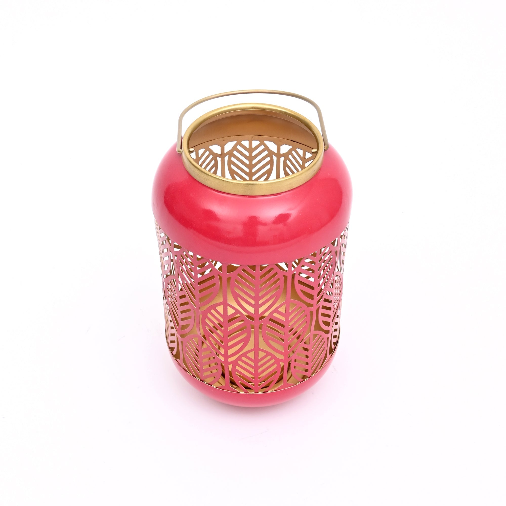 Round Metal Lantern with Scroll Cut-Outs – Decorative Candle Holder