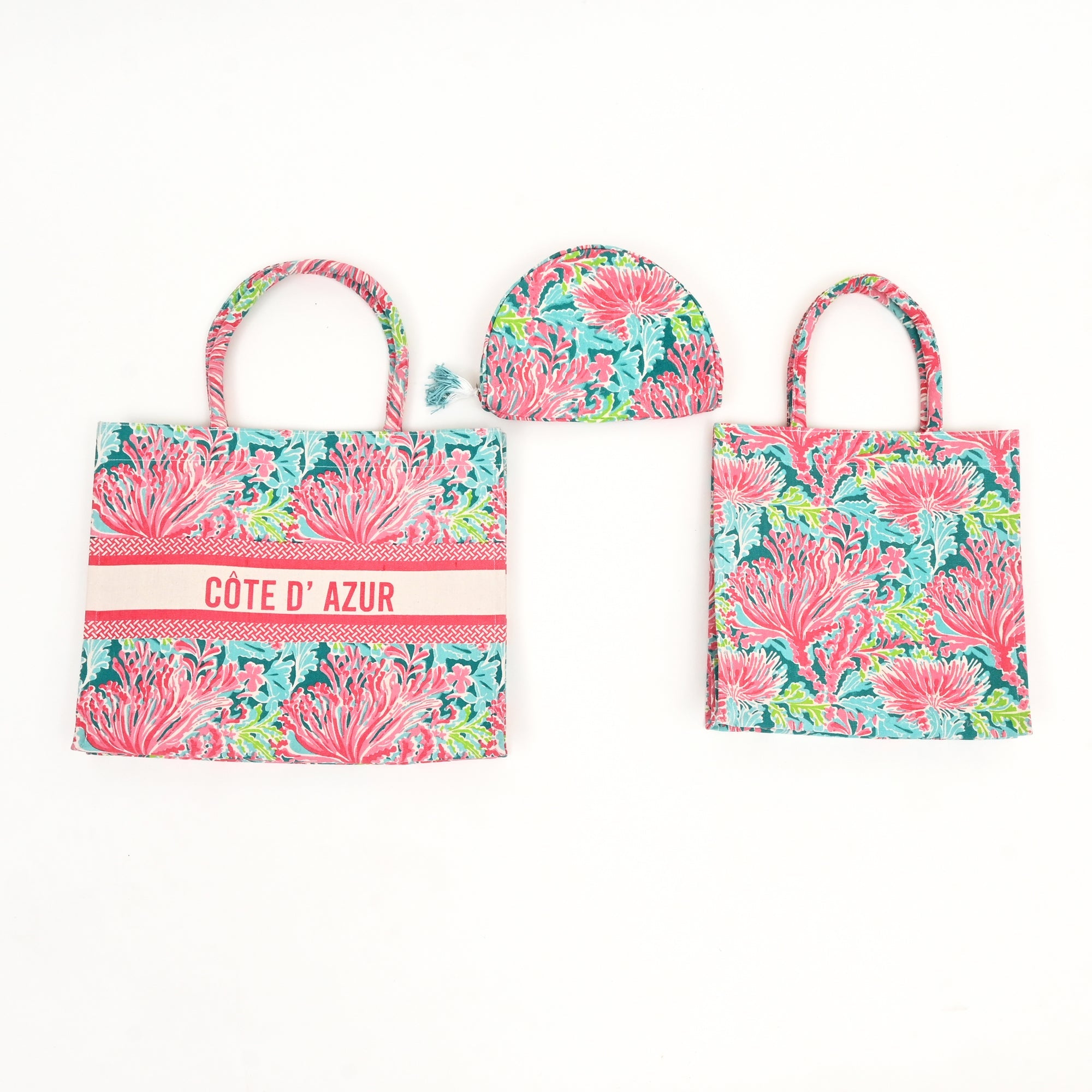 Reef Radiance Canvas Travel Case – Cotton Cosmetic Organizer