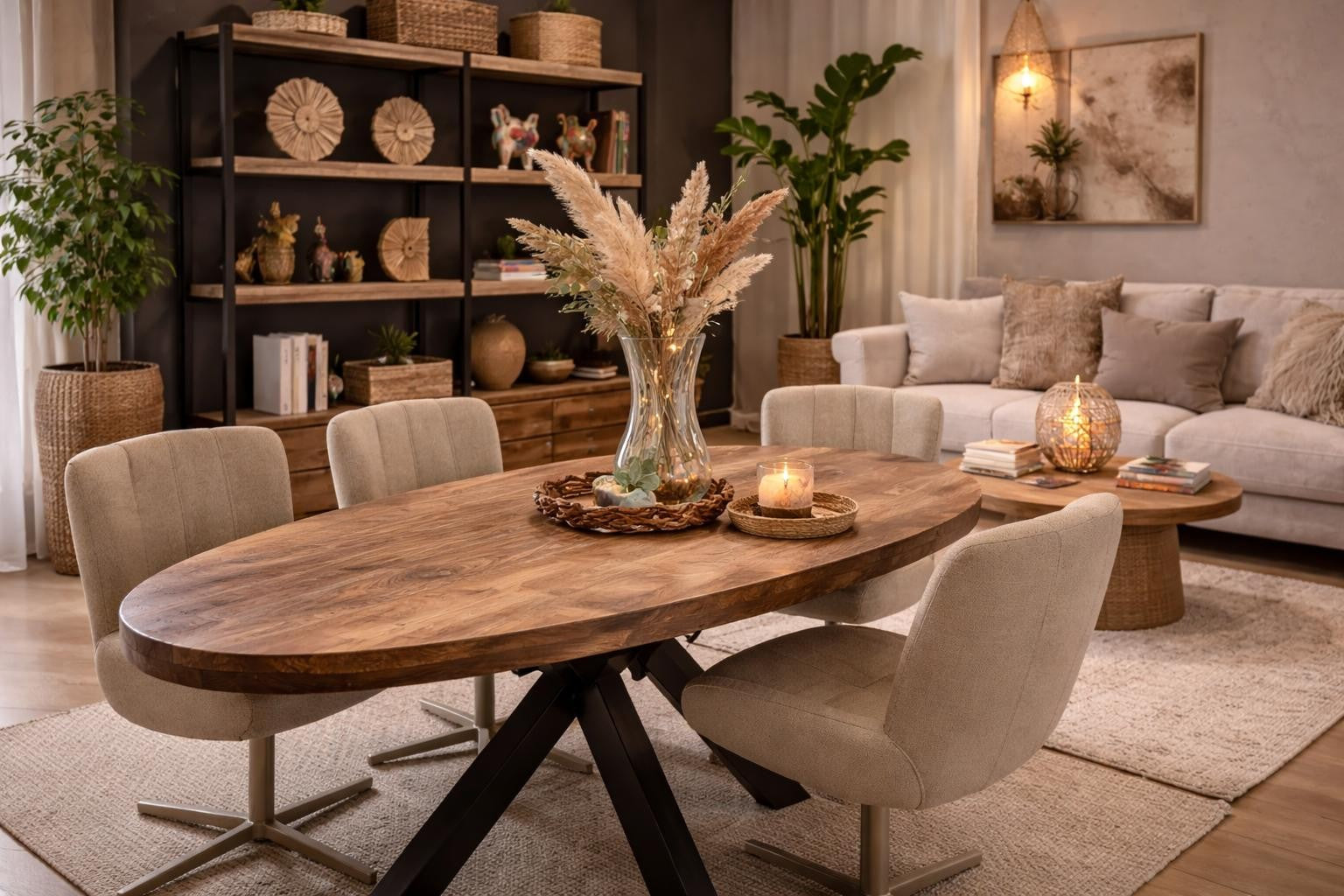 Ovale mango eettafel