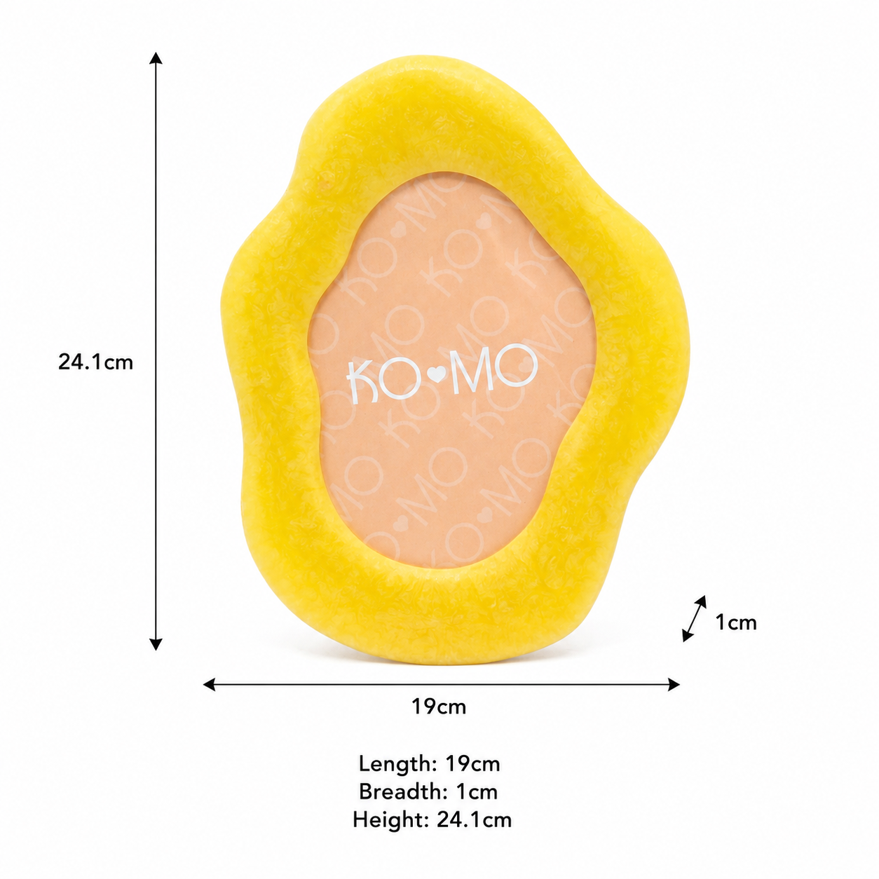 Yellow Organic Shape Photo Frame 5x7 Inch Resin Decor