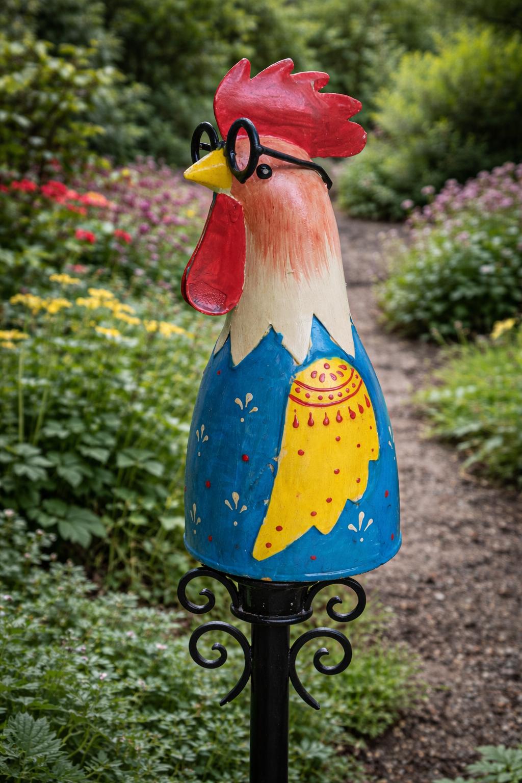 ARTICLE MADE OF IRON PAINTED ROOSTER