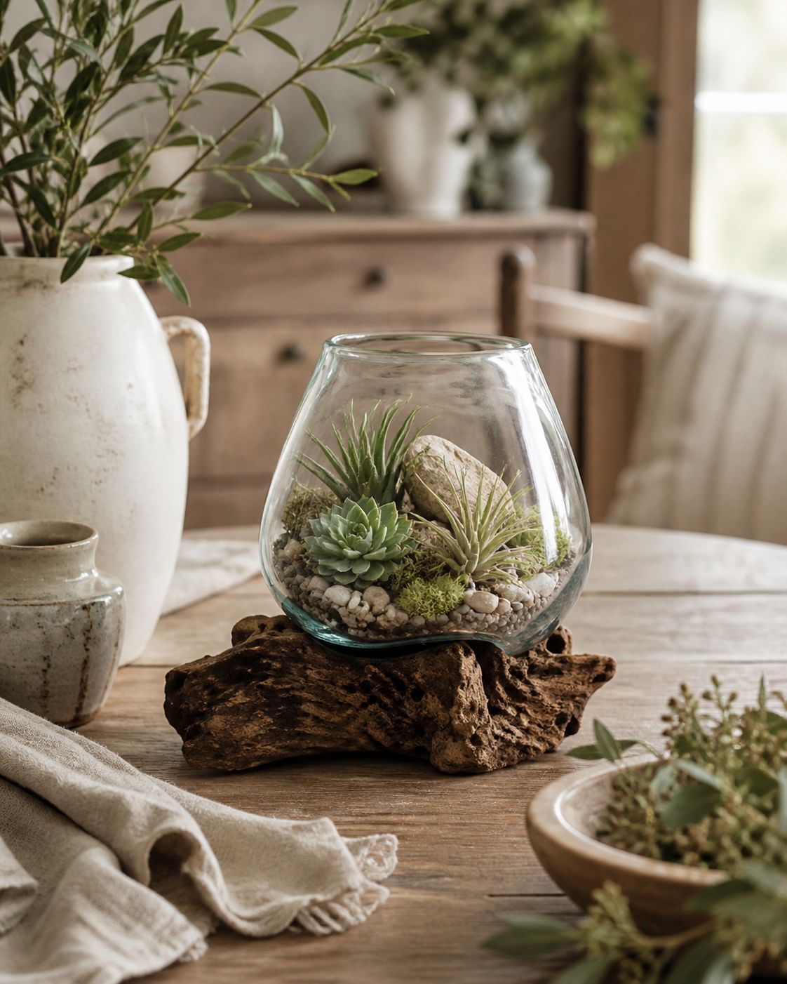 Wood with vase medium