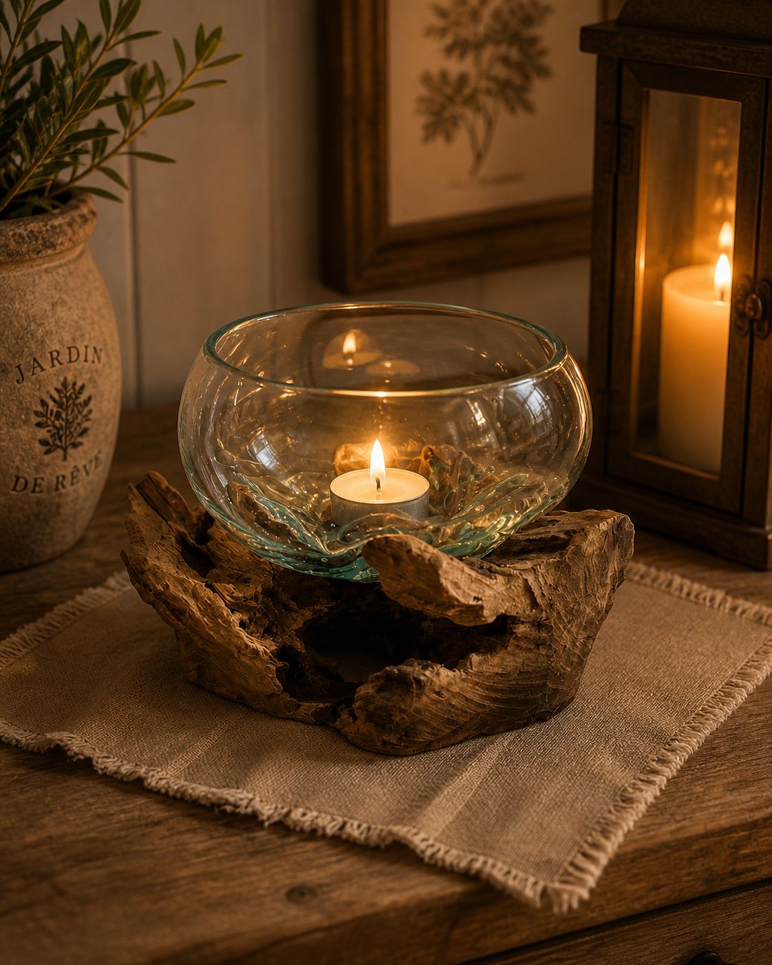 Bowl on wood 15 cm