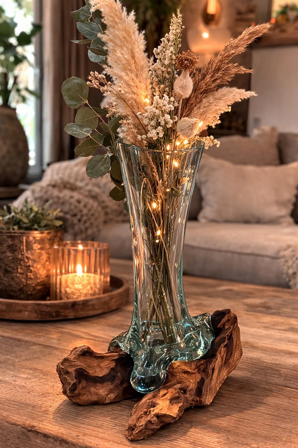 Wood with vase