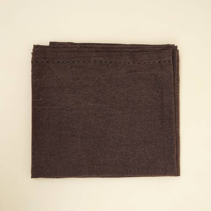 Handcrafted Cotton & Linen Table Runner – Rich Brown