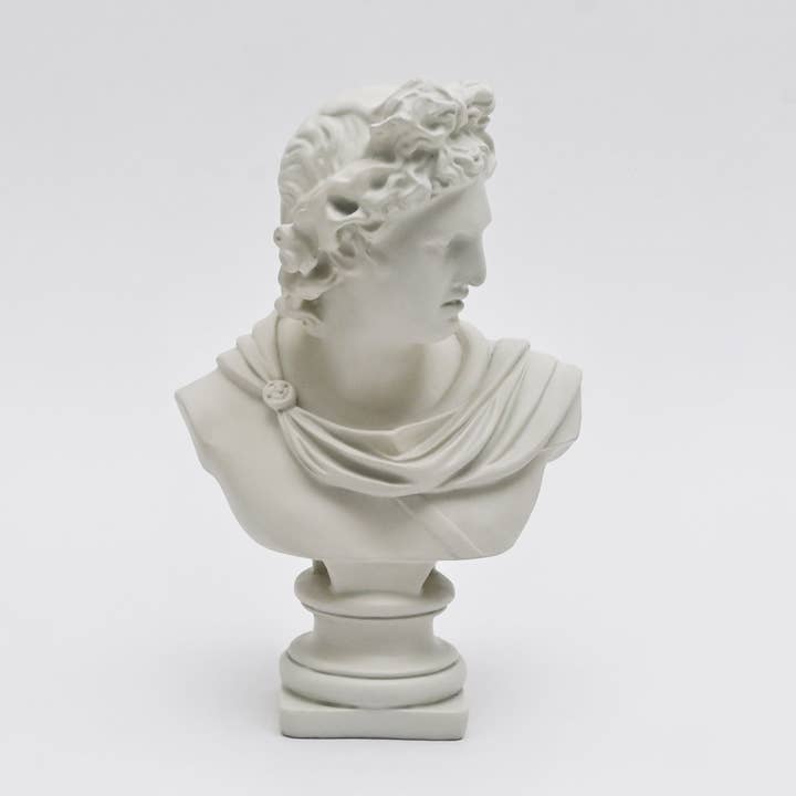 Ivory Greco-Roman Classical Bust Sculpture in Matte Resin