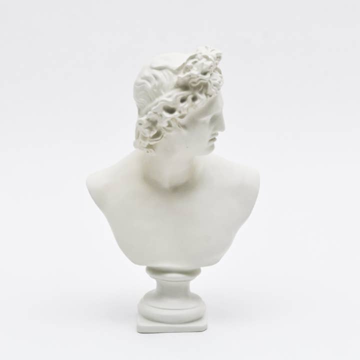Ivory Neo-Classical Bust Sculpture in Matte Resin