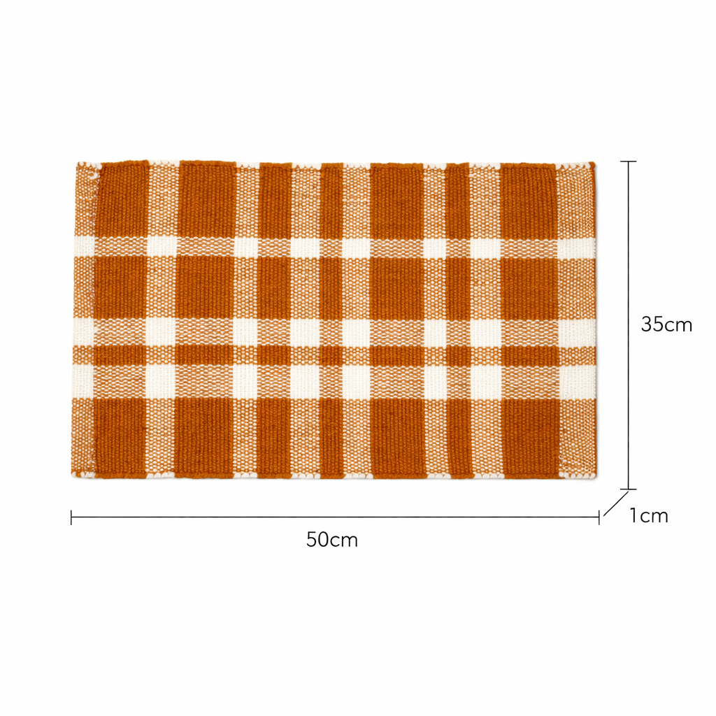 Gold Checker Placemat – Durable Polyester Table Mat for Elegant Dining